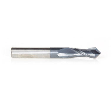 Amana Tool 51653 CNC Solid Carbide 90 Deg V Spiral with AlTiN Coating for Steel & Stainless Steel 5/16 D x 7/8 CH x 5/16 SHK x 2-1/2 Inch Long Up-Cut Drill/Router Bit/End Mill