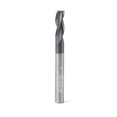 Amana Tool 51614 Metric SC Spiral for Steel, Stainless Steel & Non Ferrous Metal with AlTiN Coating 3-Flute x 6mm D x 16mm CH x 6mm SHK x 60mm Long Up-Cut Router Bit / 45 Deg Corner Chamfer End Mill