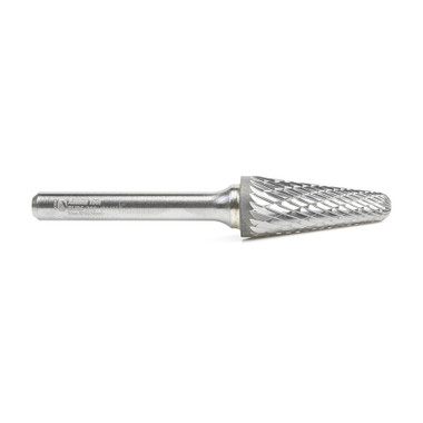 Amana Tool BURS-218 Radius Cone Shape SC Head 1/2 D x 1-1/8 CH x 1/4 SHK x 2-7/8 Inch Long Double Cut SL Burr Bit