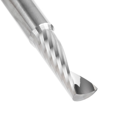 Amana Tool 57327 SC Fresa CNC de corte métrico en espiral de un solo filo para corte de plástico de 10 D x 30 CH x 10 SHK x 76mm de longitud de corte ascendente con acabado de espejo