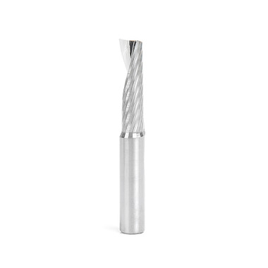 Amana Tool 57328 SC Fresa CNC en espiral de un solo filo para corte de plástico de 10 D x 35 CH x 10 SHK x 76mm de longitud con acabado de espejo