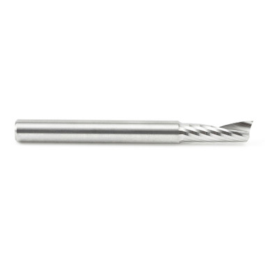 Amana Tool 51480 CNC SC Spiral O Single Flute, Aluminum Cutting 1/4 D x 3/4 CH x 1/4 SHK x 2-1/2 Inch Long Up-Cut Router Bit with Mirror Finish