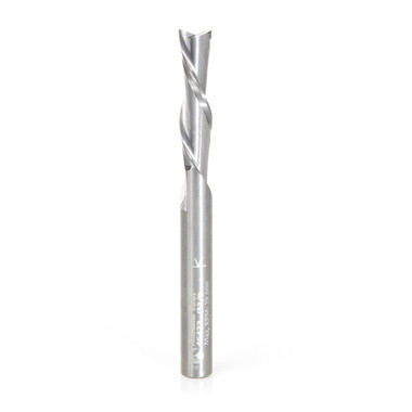 Amana Tool 46423 SC Fresa en espiral de 3/8 D x 1-1/2 CH x 1/2 SHK x 3 pulgadas de largo y 2 canales de corte descendente