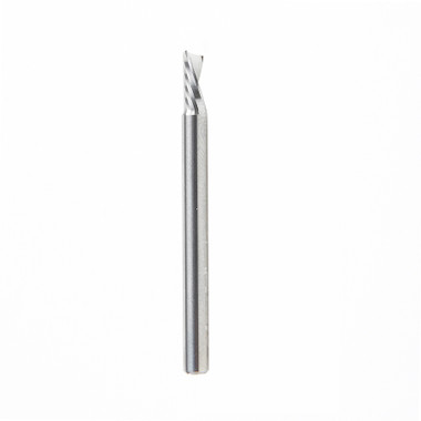 Amana Tool 51771 CNC SC Spiral O Single Flute, Corte de Aluminio 1/8 D x 1/4 CH x 1/8 SHK x 1-1/2 Pulgadas de Largo Fresa de Corte Descendente con Acabado Espejo