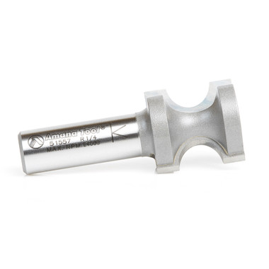 Amana Tool 51557 Carbide Tipped Bullnose 1/4 Radius x 1 Dia x 1 Cut Height x 1/2 Inch Shank Router Bit