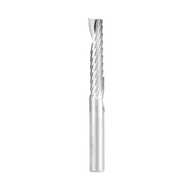Amana Tool 57305 Metric SC Spiral O Single Flute, Aluminum Cutting 8 D x 38 CH x 8 SHK x 76mm Long Up-Cut Router Bit with Mirror Finish
