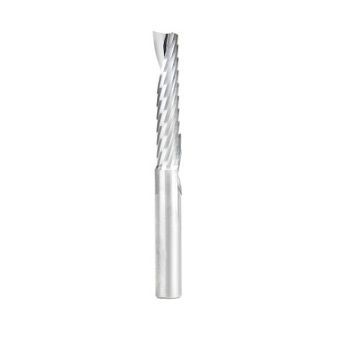 Amana Tool 57305 Broca para fresadora de corte ascendente métrica SC espiral O de un solo filo, corte de aluminio 8 D x 38 CH x 8 SHK x 76mm de largo con acabado de espejo