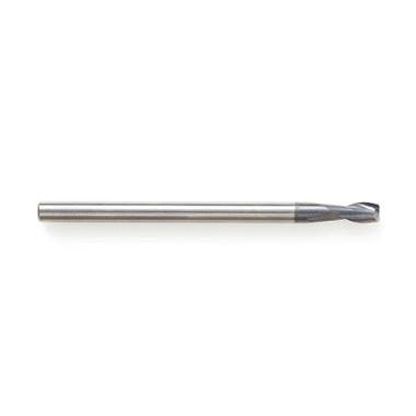 Amana Tool 51461 SC Spiral for Steel, Stainless Steel & Non Ferrous Metal with AlTiN Coating 2-Flute x 1/8 D x 1/4 CH x 1/8 SHK x 2 Inch Long Up-Cut Router Bit / 45 Deg Corner Chamfer End Mill