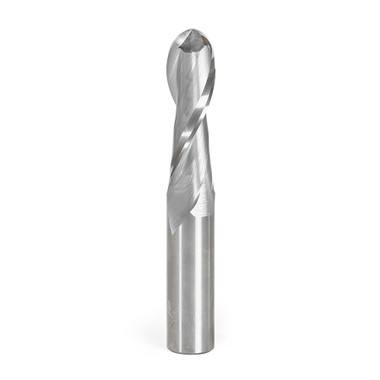 Amana Tool 46387 Solid Carbide Double Flute Up-Cut Ball Nose Spiral 3/8 R x 3/4 D x 2-1/2 CH x 3/4 SHK x 5 Inch Long Router Bit