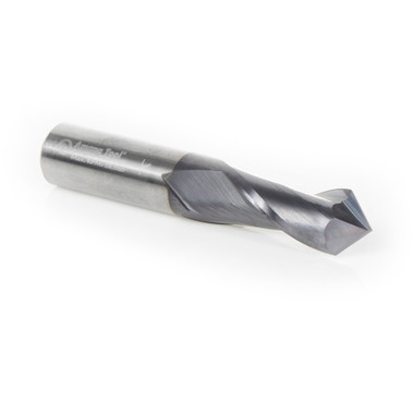 Amana Tool 51655 CNC Solid Carbide 90 Deg V Spiral with AlTiN Coating for Steel & Stainless Steel 7/16 D x 1 CH x 7/16 SHK x 2-1/2 Inch Long Up-Cut Drill/Router Bit/End Mill