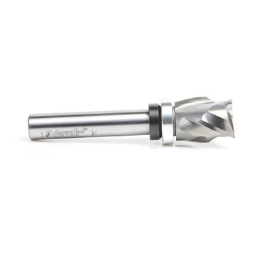 Amana Tool 57176 Solid Carbide (Brazed to Steel Shank) Spiral Pattern/Plunge Compression 7/8 D x 1-9/64 CH x 1/2 Inch SHK w/ Upper Ball Bearing Router Bit