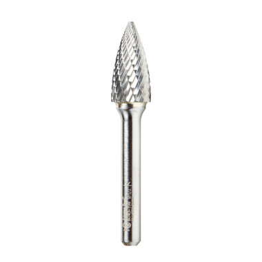 Amana Tool BURS-198 Fresa puntiaguda en forma de árbol con cabeza SC 1/2 D x 1 CH x 1/4 SHK x 2-3/4 pulgadas de largo de doble corte con fresa SG