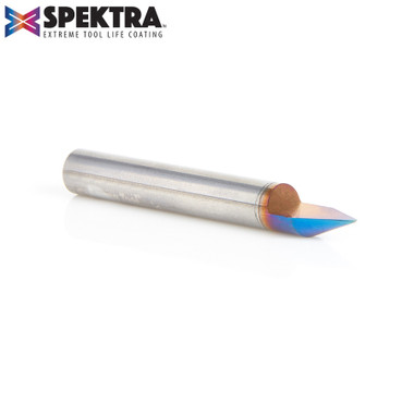 Amana Tool 45623-K Solid Carbide Spektra Extreme Tool Life Coated 45 Degree Engraving 0.042 Tip Width x 1/4 SHK x 2 Inch Long Signmaking Router Bit