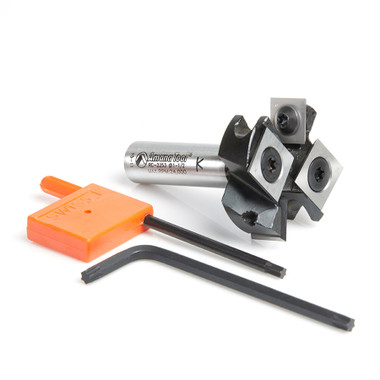 Amana Tool RC-2253 Mini fresa de rebajar y cantear de 2+2 canales con diseño de 1-1/2 D x 1/2 pulgada CH x 12mm SHK, incluye 2 de cada HMA-12 y HCK-70