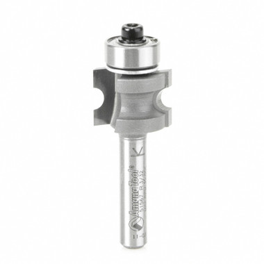 Amana Tool 51567 Carbide Tipped Bullnose 3/32 R x 11/16 D x 1/2 CH x 1/4 Inch SHK w/ Lower Ball Bearing Router Bit