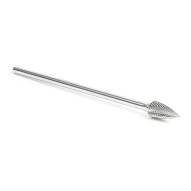 Herramienta Amana BURS-199 Cabeza SC puntiaguda en forma de árbol 1/2 D x 1 CH x 1/4 SHK x 6-3/4 pulgadas de largo Fresa SG de doble corte