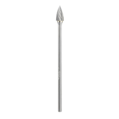 Herramienta Amana BURS-199 Cabeza SC puntiaguda en forma de árbol 1/2 D x 1 CH x 1/4 SHK x 6-3/4 pulgadas de largo Fresa SG de doble corte