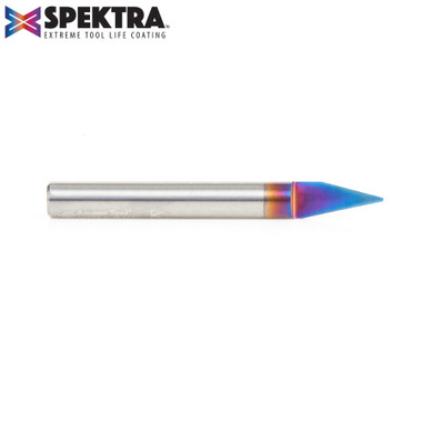 Amana Tool 45774-K Solid Carbide Spektra Extreme Tool Life Coated 30 Degree Engraving 0.030 Tip Width x 1/4 SHK x 2-1/4 Inch Long Signmaking Router Bit