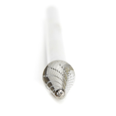 Amana Tool BURS-216 Radius Kegelform SC Kopf 3/8 D x 1-1/16 CH x 1/4 SHK x 7-1/16 Zoll lang Doppelschnitt SL Fräsbohrer