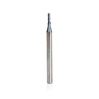 Amana Too 51729 Mini SC Spiral para acero, acero inoxidable y materiales compuestos, revestida de AlTiN 0.60 D x 0.360 CH x 1/8 SHK x 1-1/2 pulgadas de largo Fresa de 4 hélices de corte ascendente y punta cuadrada para fresadora / fresa de mango