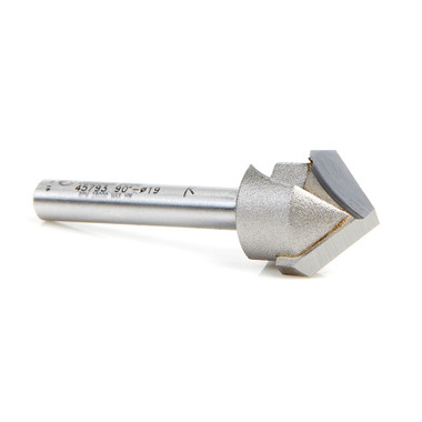 Amana Tool 45793 V-Groove 90 Deg. Folding for Aluminum Composite Material (ACM) Panels Like Alucobond, Dibond, 0.118 Tip Cut Width x 17/32 CH x 3/4 D x 1/4 Inch SHK Carbide Tipped Router Bit