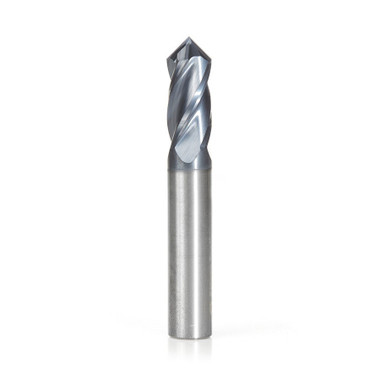 Amana Tool 51694 CNC Solid Carbide 90 Deg V Spiral with AlTiN Coating for Steel & Stainless Steel 3/8 D x 7/8 CH x 3/8 SHK x 2-1/2 Inch Long 4 Flute Up-Cut Drill/Router Bit/End Mill