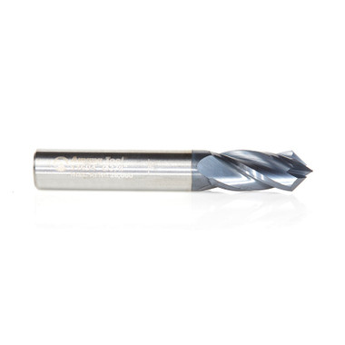 Amana Tool 51694 CNC Solid Carbide 90 Deg V Spiral with AlTiN Coating for Steel & Stainless Steel 3/8 D x 7/8 CH x 3/8 SHK x 2-1/2 Inch Long 4 Flute Up-Cut Drill/Router Bit/End Mill