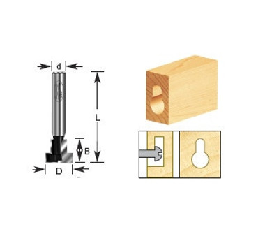 Timberline 140-10 Hartmetall bestückt Schlüsselloch 3/8 D x 3/8 CH x 1/4 Zoll SHK Router Bit