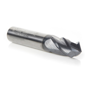 Amana Tool 51696 CNC-Vollhartmetall 90 Grad V Spirale mit AlTiN-Beschichtung für Stahl & Edelstahl 1/2 D x 1 CH x 1/2 SHK x 3 Zoll lang 4 Flute Up-Cut Bohrer/Router Bit/End Mill