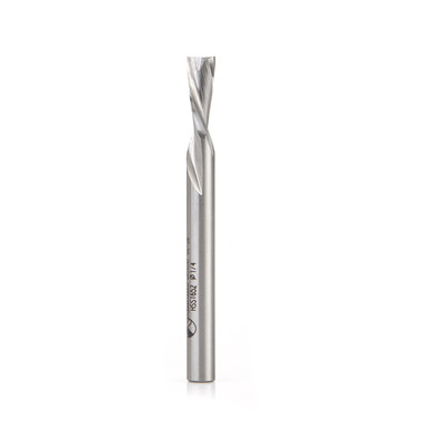 Amana Tool HSS1652 HSS Spiral Aluminum Cutting Double Flute Down-Cut 1/4 D x 5/8 CH x 1/4 SHK 2-3/4 Inch Long Router Bit