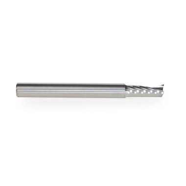 Amana Tool 51401 CNC SC Spiral O Single Flute, Aluminum Cutting 1/4 D x 5/8 CH x 1/4 SHK x 2-1/2 Inch Long Up-Cut Router Bit with Mirror Finish