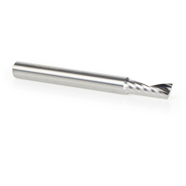 Amana Tool 51401 CNC SC Spiral O Single Flute, Corte de Aluminio 1/4 D x 5/8 CH x 1/4 SHK x 2-1/2 Pulgadas de Largo Broca para Fresadora con Acabado Espejo