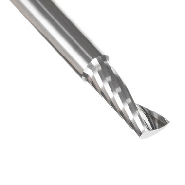 Amana Tool 51401 CNC SC Spiral O Single Flute, Corte de Aluminio 1/4 D x 5/8 CH x 1/4 SHK x 2-1/2 Pulgadas de Largo Broca para Fresadora con Acabado Espejo