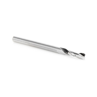 Amana Tool 51761 SC Fresa CNC espiral de doble filo en O para corte de plástico de 1/8 de diámetro x 1/2 de diámetro x 1/8 de vástago x 2 pulgadas de longitud de corte ascendente