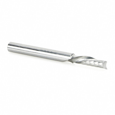 Amana Tool 51512 CNC SC Espiral O Un Filo, Corte de Plástico 3/16 D x 5/8 CH x 3/16 SHK x 2 Pulgadas de Largo Fresa de Corte Descendente con Acabado Espejo