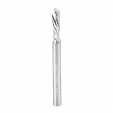 Amana Tool 51512 CNC SC Spiral O Single Flute, Plastic Cutting 3/16 D x 5/8 CH x 3/16 SHK x 2 Inch Long Down-Cut Router Bit with Mirror Finish