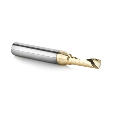 Amana Tool 51478-Z CNC SC Spiral O Single Flute, ZrN Coated Aluminum Cutting 3/16 D x 5/8 CH x 1/4 SHK x 2 Inch Long Up-Cut Router Bit with Mirror Finish