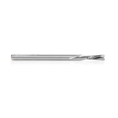 Amana Tool 51781 SC CNC Spiral Double O Flute, Plastic Cutting 1/8 Dia x 1/2 CH x 1/8 Shank x 2 Inch Long Down-Cut Router Bit