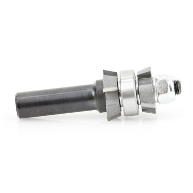 Amana Tool 47414 Carbide Tipped Double Beve Trim Cutter Assembly 15 Deg x 1 Inch D x 1/4 CH x 1/2 SHK w/ Center BB Router Bit
