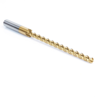 Amana Tool HSS1200 Foam Cutting Ball End 1/4 D x 1/8 R x 4 CH x 3/8 SHK x 6 Inch Long Extended Reach CNC High Speed Steel (HSS) TiN Coated 4-Flute Spiral Up-Cut Router Bit