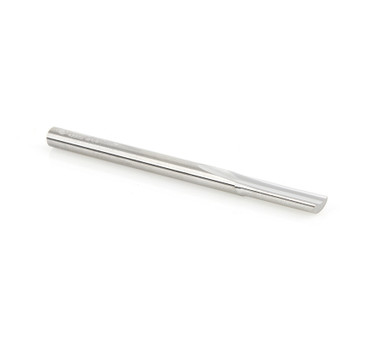 Amana Tool 43502 Fresa de metal duro de un solo filo en O para corte de plástico de 1/8 D x 1/2 CH x 1/8 SHK x 2 pulgadas de largo