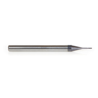 Amana Tool 51753 Mini Solid Carbide Spiral for Steel, Stainless Steel & Composites, AlTiN Coated 0.0125 Radius x 0.025 Dia x 0.075 Cut Height x 1/8 Shank x 1-1/2 Inch Long Up-Cut 4-Flute Ball End Router Bit/End Mill