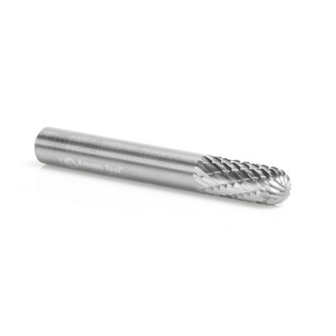 Herramienta Amana BURS-120 Broca de radio SC 1/4 D x 5/8 CH x 1/4 SHK x 2 pulgadas de largo de doble corte SC