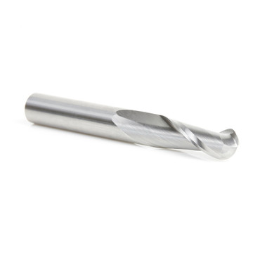 Amana Tool 46381 SC Up-Cut Spiral Ball Nose 3/16 R x 3/8 D x 1-1/8 CH x 3/8 SHK x 3 Zoll lang x 2 Flute Router Bit mit Hochglanz Finish