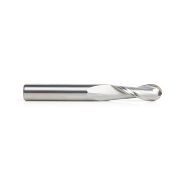 Amana Tool 46381 SC Up-Cut Spiral Ball Nose 3/16 R x 3/8 D x 1-1/8 CH x 3/8 SHK x 3 Inch Long x 2 Flute Router Bit with High Mirror Finish