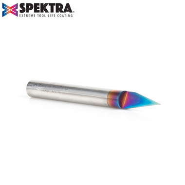 Amana Tool 45771-K Solid Carbide Spektra Extreme Tool Life Coated 30 Degree Engraving 0.005 Tip Width x 1/4 SHK x 2-1/4 Inch Long Signmaking Router Bit