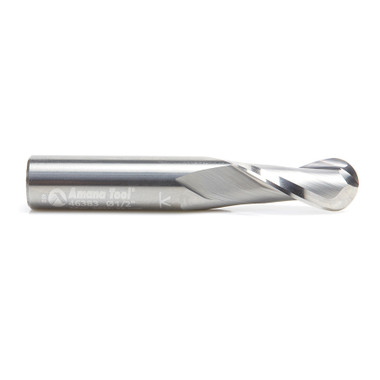 Amana Tool 46383 SC Up-Cut Spiral Ball Nose 1/4 R x 1/2 D x 1-1/8 CH x 1/2 SHK x 3 Inch Long x 2 Flute Router Bit with High Mirror Finish