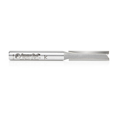 Amana Tool 45210-01 Fresa con punta de metal duro recta de alta producción 1/4 D x 1 CH x 1/4 SHK x 2-1/2 pulgadas de largo