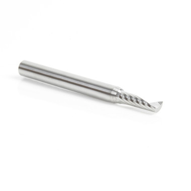 Amana Tool 57321 Fresa CNC de corte métrico en O espiral de un solo filo, para corte de plástico de 5 D x 16 CH x 6 SHK x 64mm de longitud de corte ascendente con acabado de espejo