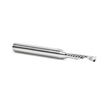 Herramienta Amana 57331 CNC Métrico SC Espiral O Un Filo, Corte de Plástico 4 D x 20 CH x 6 SHK x 64mm Largo Fresa de Corte Descendente con Acabado Espejo
